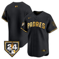 Men's Padres 2024 Spring Training Patch Vapor Premier Limited Jersey - All Stitched - Black Gold, Team