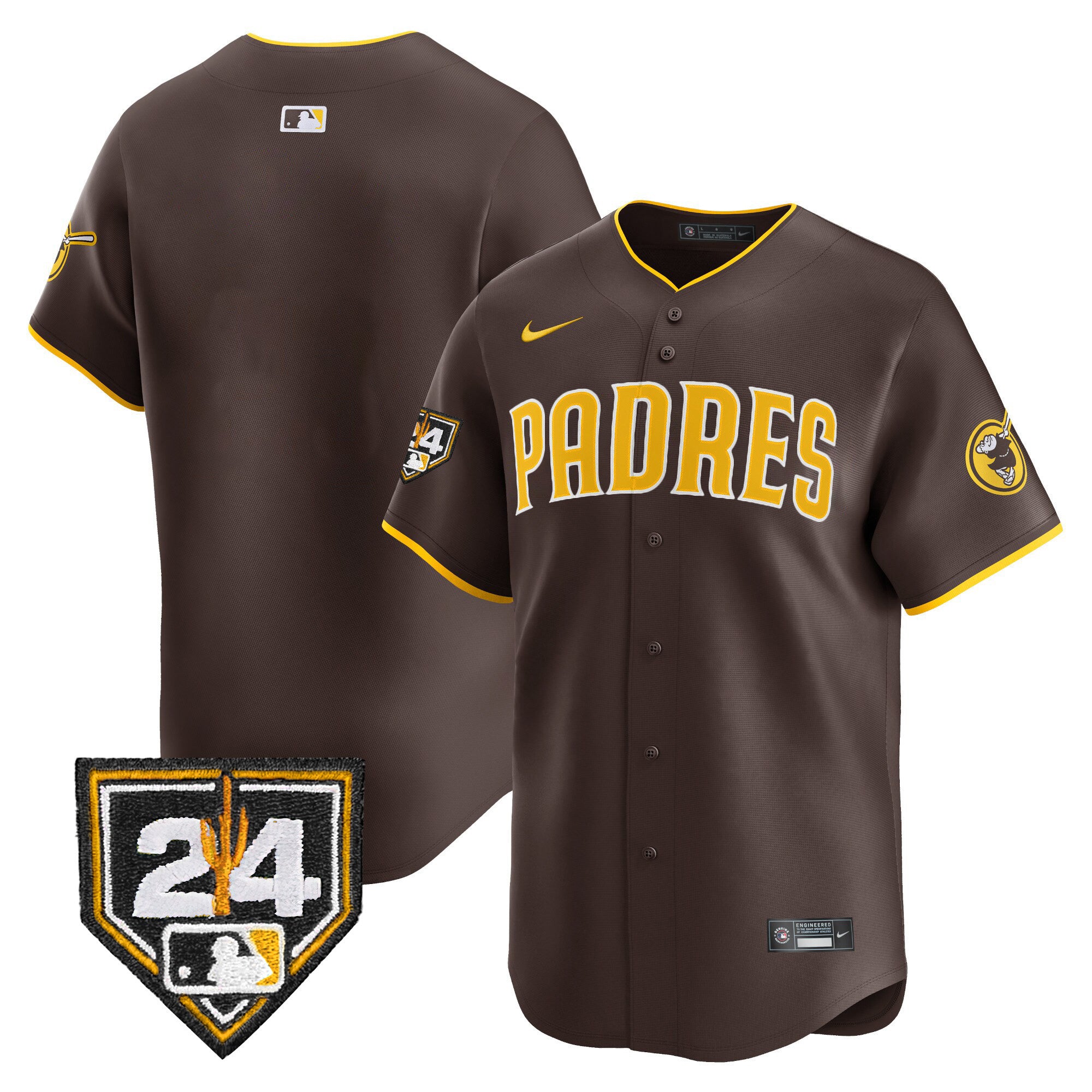 Men's Padres 2024 Spring Training Patch Vapor Premier Limited Jersey - All Stitched - Brown, Team