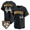 Men's Padres 2024 Spring Training Patch Vapor Premier Limited Jersey - All Stitched - Black Gold, Joe Musgrove