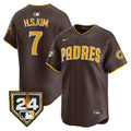 Men's Padres 2024 Spring Training Patch Vapor Premier Limited Jersey - All Stitched - Brown, Ha-Seong Kim