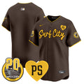 Men's Padres “For Peter” & Petco Park 20th Patch Vapor Premier Limited Jersey V3 - All Stitched - Brown, Team