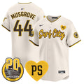 Men's Padres “For Peter” & Petco Park 20th Patch Vapor Premier Limited Jersey V3 - All Stitched - Cream, Joe Musgrove
