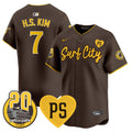 Men's Padres “For Peter” & Petco Park 20th Patch Vapor Premier Limited Jersey V3 - All Stitched - Brown, Ha-Seong Kim
