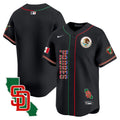 Men's Padres Mexico California Patch Vapor Premier Limited Jersey V2 - All Stitched - Black, Team
