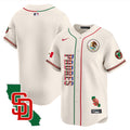 Men's Padres Mexico California Patch Vapor Premier Limited Jersey V2 - All Stitched - Cream, Team