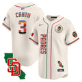 Men's Padres Mexico California Patch Vapor Premier Limited Jersey V2 - All Stitched - Cream, Jorge Cantu