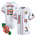 Men's Padres Mexico California Patch Vapor Premier Limited Jersey V2 - All Stitched - White, Tony Gwynn
