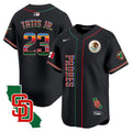 Men's Padres Mexico California Patch Vapor Premier Limited Jersey V2 - All Stitched - Black, Fernando Tatis Jr.