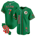 Men's Padres Mexico California Patch Vapor Premier Limited Jersey V2 - All Stitched - Green, Ha-Seong Kim