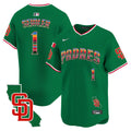 Men's Padres Mexico California Patch Vapor Premier Limited Jersey V3 - All Stitched - Green, Peter Seidler
