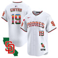 Men's Padres Mexico California Patch Vapor Premier Limited Jersey V3 - All Stitched - White, Tony Gwynn