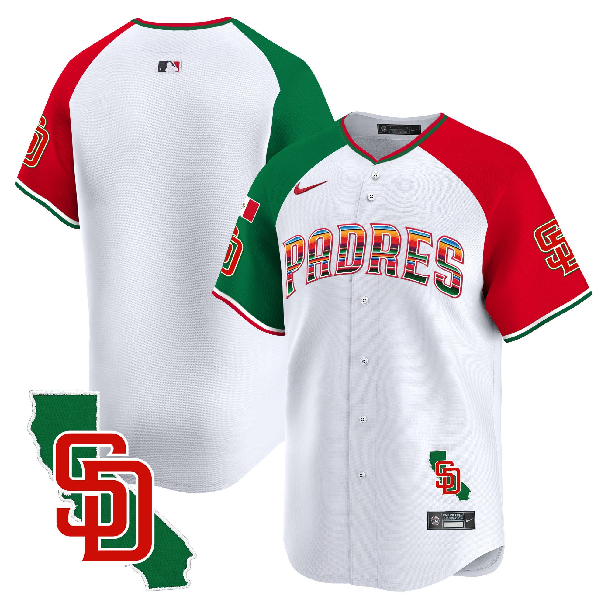 Men's Padres Mexico California Patch Vapor Premier Limited Jersey V3 - All Stitched - Alternate, Team