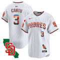 Men's Padres Mexico California Patch Vapor Premier Limited Jersey V3 - All Stitched - Pinstripe, Jorge Cantu