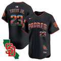 Men's Padres Mexico California Patch Vapor Premier Limited Jersey V3 - All Stitched - Black, Fernando Tatis Jr.