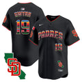 Men's Padres Mexico California Patch Vapor Premier Limited Jersey V3 - All Stitched - Black, Tony Gwynn