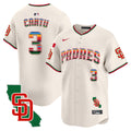 Men's Padres Mexico California Patch Vapor Premier Limited Jersey V3 - All Stitched - Cream, Jorge Cantu