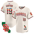 Men's Padres Mexico California Patch Vapor Premier Limited Jersey V3 - All Stitched - Cream, Tony Gwynn