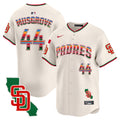 Men's Padres Mexico California Patch Vapor Premier Limited Jersey V3 - All Stitched - Cream, Joe Musgrove