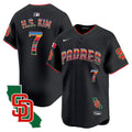 Men's Padres Mexico California Patch Vapor Premier Limited Jersey V3 - All Stitched - Black, Ha-Seong Kim