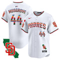 Men's Padres Mexico California Patch Vapor Premier Limited Jersey V3 - All Stitched - White, Joe Musgrove