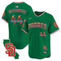 Men's Padres Mexico California Patch Vapor Premier Limited Jersey V3 - All Stitched - Green, Joe Musgrove