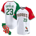 Men's Padres Mexico California Patch Vapor Premier Limited Jersey V5 - All Stitched - Alternate, Fernando Tatis Jr.