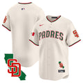 Men's Padres Mexico California Patch Vapor Premier Limited Jersey V5 - All Stitched - Cream, Team