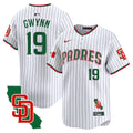Men's Padres Mexico California Patch Vapor Premier Limited Jersey V5 - All Stitched - Pinstripe, Tony Gwynn