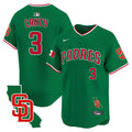 Men's Padres Mexico California Patch Vapor Premier Limited Jersey V5 - All Stitched - Green, Jorge Cantu