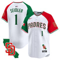 Men's Padres Mexico California Patch Vapor Premier Limited Jersey V5 - All Stitched - Alternate, Peter Seidler
