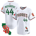 Men's Padres Mexico California Patch Vapor Premier Limited Jersey V5 - All Stitched - White, Joe Musgrove
