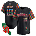 Men's Padres Mexico California Patch Vapor Premier Limited Jersey V6 - All Stitched - Black, Tony Gwynn