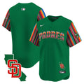 Men's Padres Mexico California Patch Vapor Premier Limited Jersey V6 - All Stitched - Green, Team