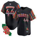 Men's Padres Mexico California Patch Vapor Premier Limited Jersey V6 - All Stitched - Black, Joe Musgrove
