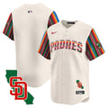 Men's Padres Mexico California Patch Vapor Premier Limited Jersey V6 - All Stitched - Cream, Team