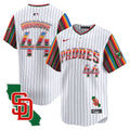 Men's Padres Mexico California Patch Vapor Premier Limited Jersey V6 - All Stitched - Pinstripe, Joe Musgrove