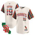 Men's Padres Mexico California Patch Vapor Premier Limited Jersey V6 - All Stitched - Cream, Tony Gwynn