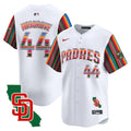Men's Padres Mexico California Patch Vapor Premier Limited Jersey V6 - All Stitched - White, Joe Musgrove