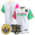 Men's Oakland Athletics Rickey Henderson Patch Vapor Premier Limited Jersey - All Stitched - White, Reggie Jackson