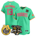 Men's Padres Tony Gwynn & Petco Park 20th Patch Vapor Premier Limited Jersey V2 - All Stitched - Aqua, Manny Machado