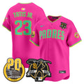 Men's Padres Tony Gwynn & Petco Park 20th Patch Vapor Premier Limited Jersey V2 - All Stitched - Pink, Fernando Tatis Jr.
