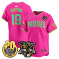 Men's Padres Tony Gwynn & Petco Park 20th Patch Vapor Premier Limited Jersey V2 - All Stitched - Pink, Tony Gwynn