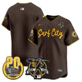 Men's Padres Tony Gwynn & Petco Park 20th Patch Vapor Premier Limited Jersey V3 - All Stitched - Brown, Team