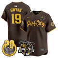 Men's Padres Tony Gwynn & Petco Park 20th Patch Vapor Premier Limited Jersey V3 - All Stitched - Brown, Tony Gwynn