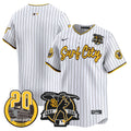 Men's Padres Tony Gwynn & Petco Park 20th Patch Vapor Premier Limited Jersey V3 - All Stitched - Pinstripe, Team