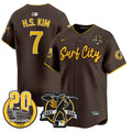 Men's Padres Tony Gwynn & Petco Park 20th Patch Vapor Premier Limited Jersey V3 - All Stitched - Brown, Ha-Seong Kim