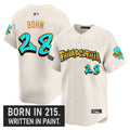 Men's Philadelphia Phillies 'Graffiti Broad Street Edition 'Vapor Premier Limited Jersey V2 - All Stitched - Cream, Alec Bohm