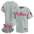 Men's Phillies 2008 World Series Champions Patch Vapor Premier Limited Jersey - All Stitched - Gray Road, Team