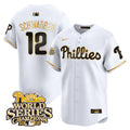 Men's Phillies 2008 World Series Champions Patch Vapor Premier Limited Jersey - All Stitched - White, Kyle Schwarber