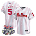 Men's Phillies 2008 World Series Champions Patch Vapor Premier Limited Jersey - All Stitched - White Gold, Bryson Stott